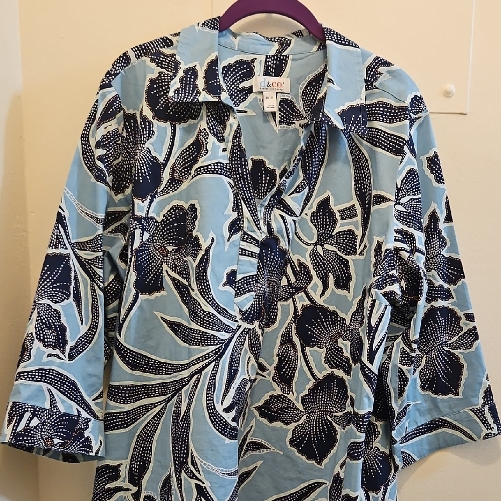 Blue Floral Blouse